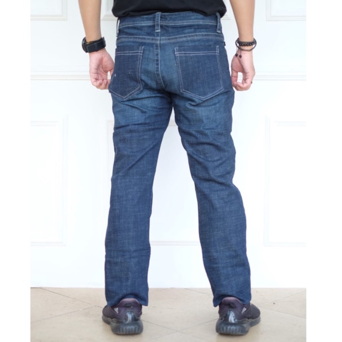 Celana Panjang Jeans Pria Warna Darkblue