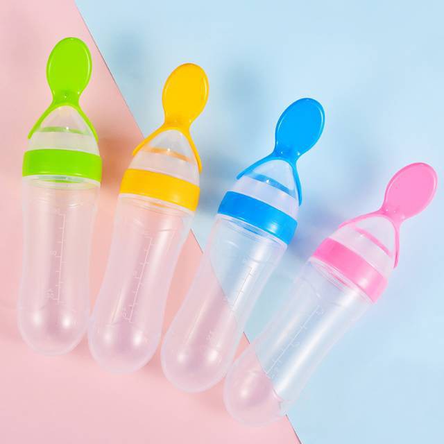 Botol Sendok Bayi Silikon | Botol Sendok Makan Bayi | Botol Dot Silicone Sendok Makan Bayi