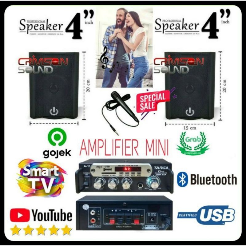 Karaoke Set - Ampli Mini Bloetooth - Speaker 4 Inch - Karaoke Smart Tv Youtube