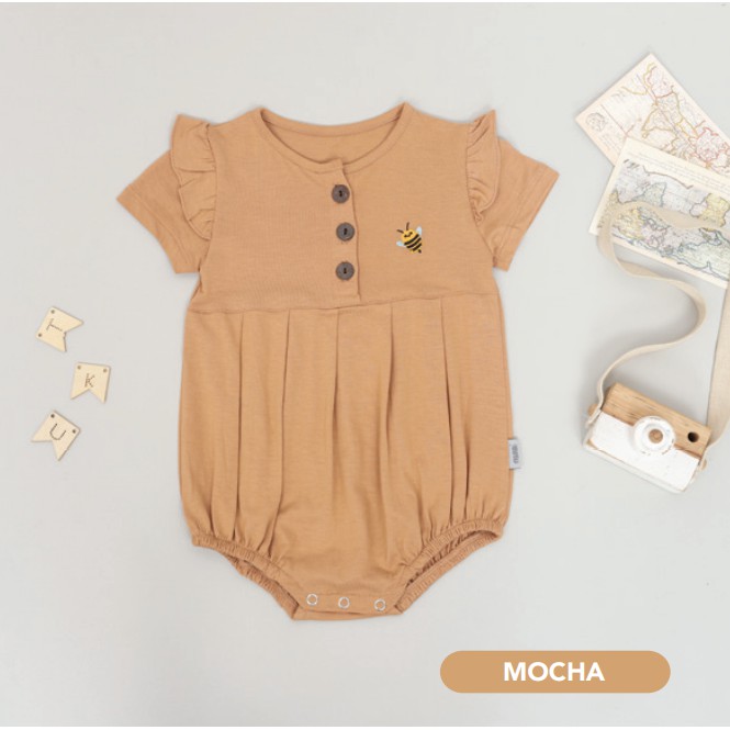 MOOI NARA ROMPER ROMPER BAYI JUMPSUIT FASHION ANAK BAYI PEREMPUAN 0-24 BULAN-NARA Rmpr Mocha