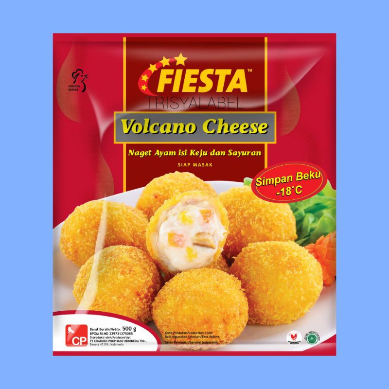 

500gr Fiesta Volcano Cheese Chicken Nugget | Frozen Food | TRISYALABEL