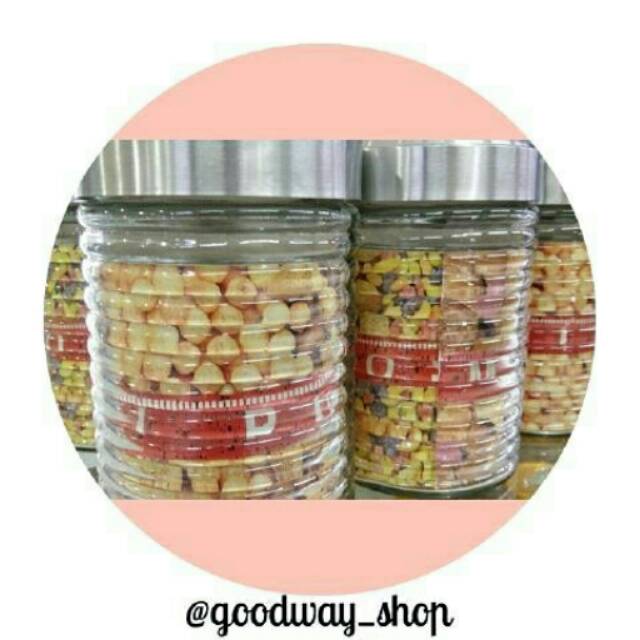 Toples kaca tutup stainless ulir