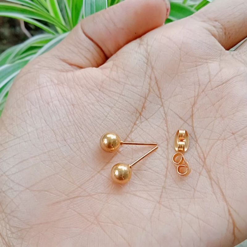 anting tusuk titanium anting bulat kecil stainless steel
