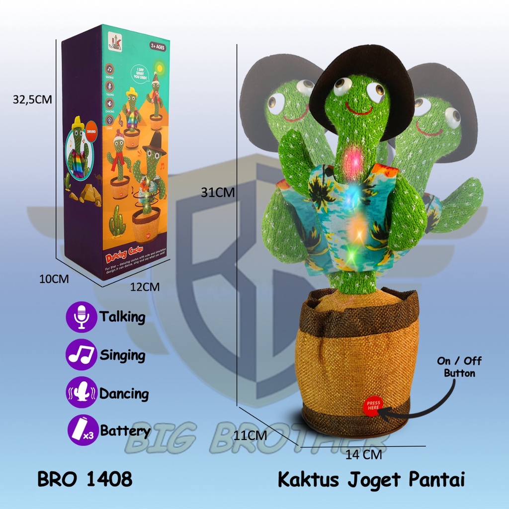 Boneka Pohon Kaktus Goyang Joget Dance Bisa Bicara Musik Menari Bergoyang Murah Bisa Ngomong Dancing