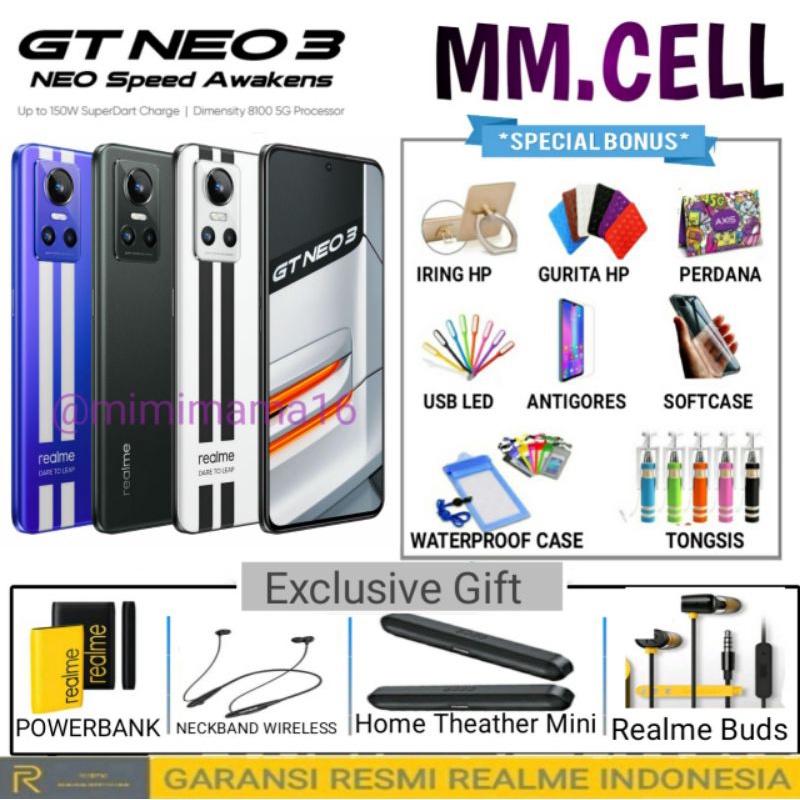 REALME GT NEO 3 RAM 8/256 | REALME GT NEO 3T GARANSI RESMI REALME