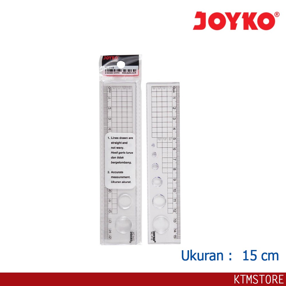 Penggaris Panjang Plastik Joyko Stainless Steel Ruler 15 cm RL-P15