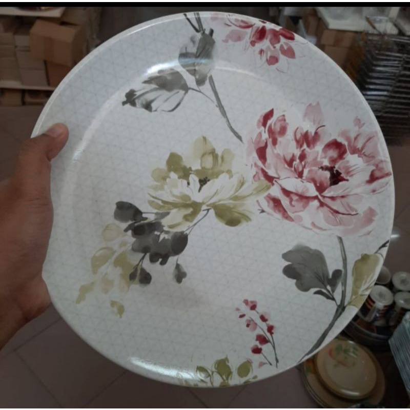 Piring Keramik SANGO Dinner Plate Keramik Motif Bunga Shabby Piring Shabby Lucu Cantik Tableware
