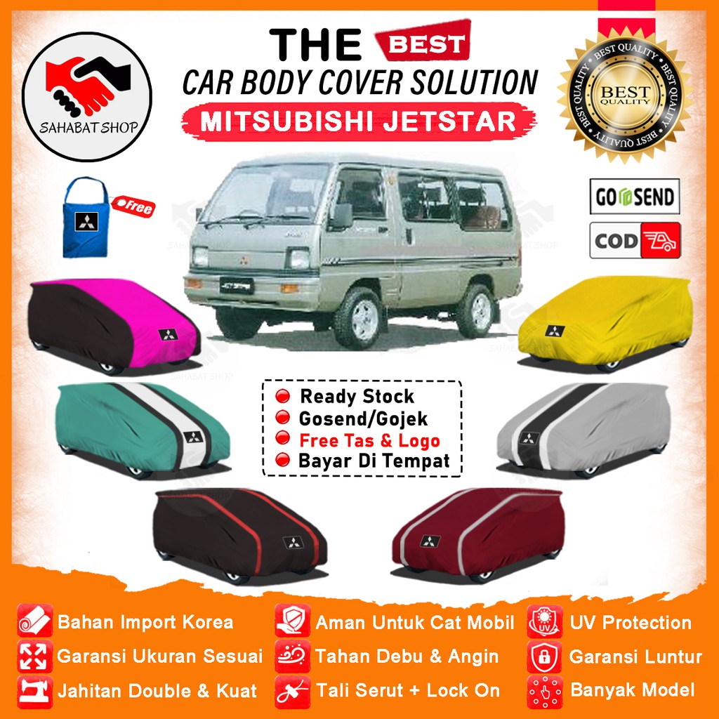 Sahabat Body Cover Mobil Jetstar / Sarung Penutup Mitsubishi Jetstar Minibus Outdoor / Mantel Selimut Tutup Jas Mantol Kerudung Kerodong Pembungkus Kelambu Pelindung Tutupan Bungkus Terpal Mobil Jetstar Waterproof Anti Air Model Orange