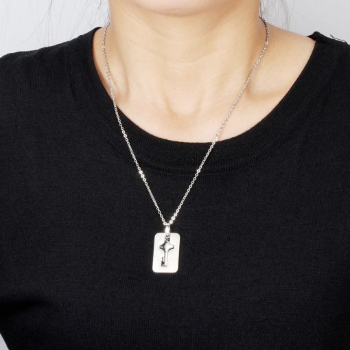 A Couple Jewelry Sets Stainless Steel Love Heart Lock Bracelets Bangles Key Pendant Necklace Couples