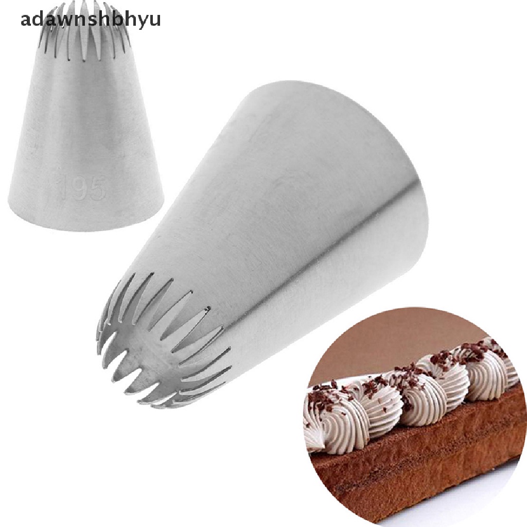 Adawnshbhyu #195kepala Kue Bahan Metal Icing Piping Nozzle Stainless Steel Cake Cream Decor Tip