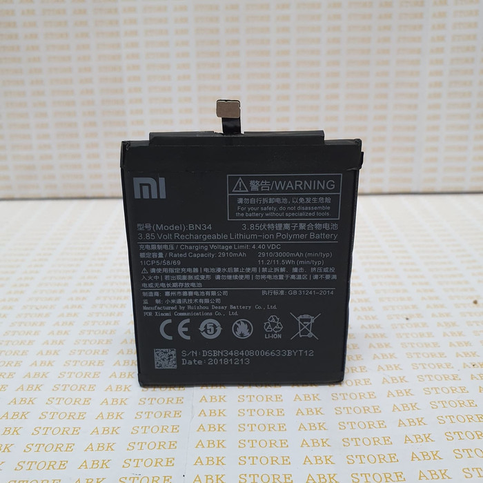 Batre Batere Baterai Battery Xiaomi Redmi 5A BN34 Original