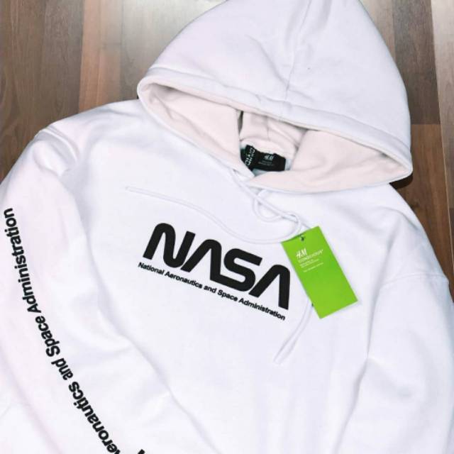 h&m nasa hoodie white