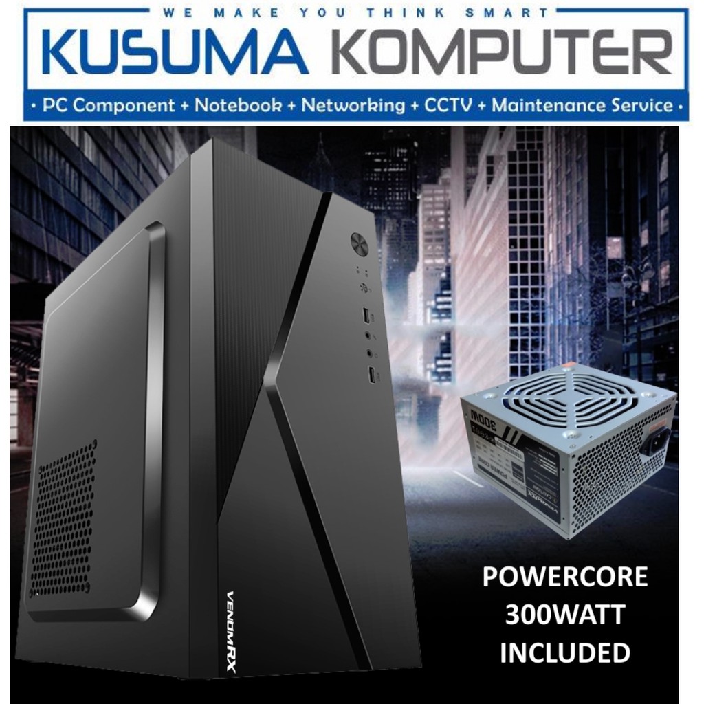 VenomRX KINGPIN + PSU Powercore 300W Casing PC
