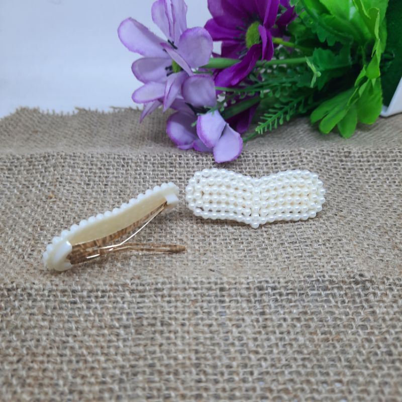 Jepit Rambut Mutiara Isi 1sett Jepit Rambut Tip Top Mutiara 5cm