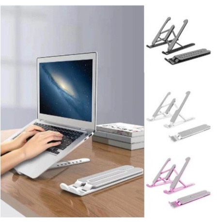 JY SS26 Stand Laptop Tablet Hp Holder Dudukan Laptop Handphone Portable Holder Folding Lipat Notebook Anti Slip