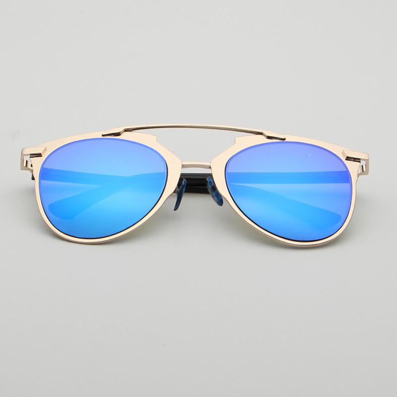 Anti UV Sunglasses Eye Cat [ Biru Gold ] Kacamata Pria &amp; Wanita - HM400