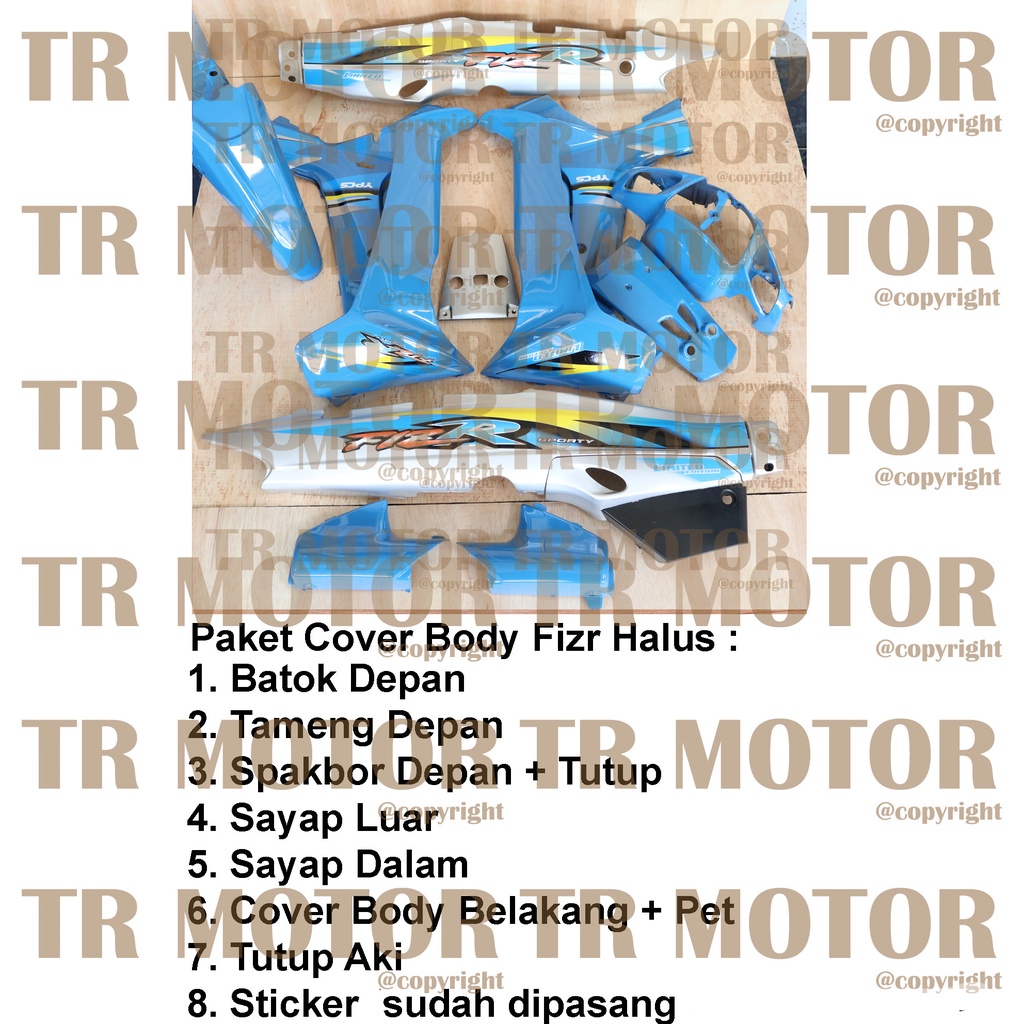 Cover Body Fizr F1zr Limited Edition Biru Muda Full Set Halus Cover Bodi Yamaha Fiz r