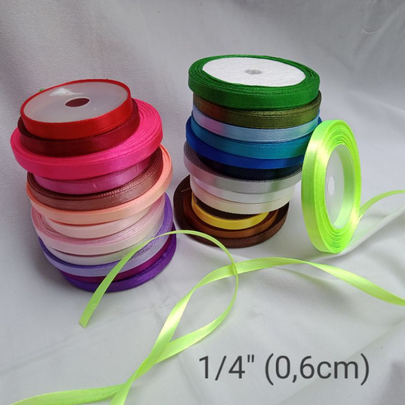 

30 WARNA MIX (@ 1 METERAN) PITA SATIN 1/4" 0,5 CM