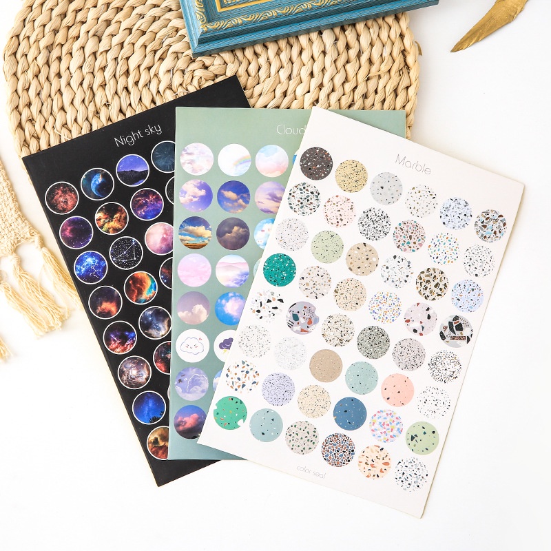 Simply Craft ID - Sticker stiker bulat warna warni / Sticker basic small circle dekorasi / MACARON DOTS Paper Sticker DIY Planner Scrapbook