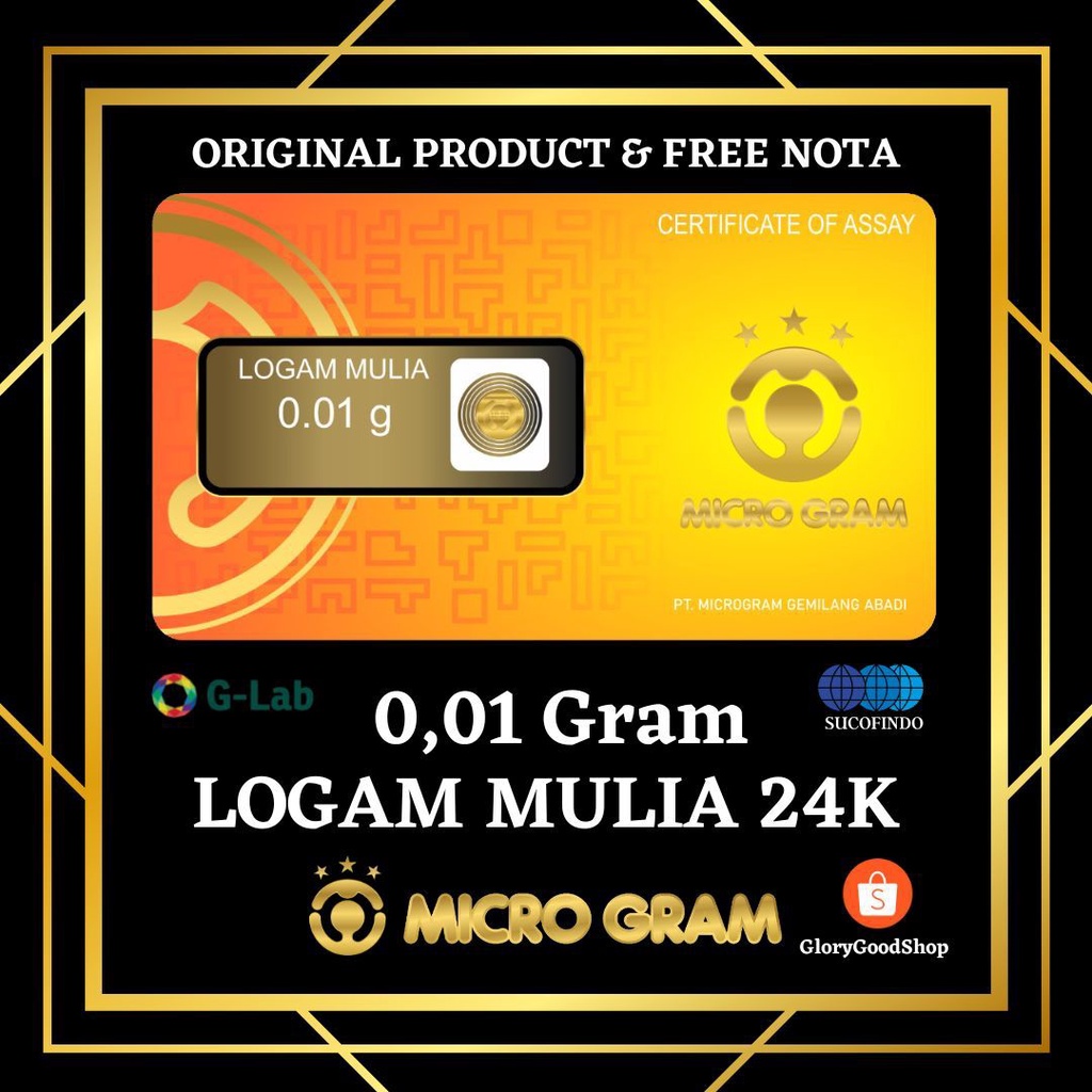 Emas Micro Gram 0,01 Logam Mulia 24 Karat Mini Gold Mini Gram Baby Gold