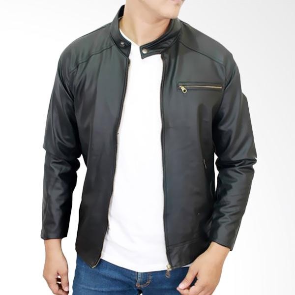 Jaket Kulit Semi Asli Pria Elegant Black / Brownie ARL 033 Silverstone RFLA Ariel Noah 9091