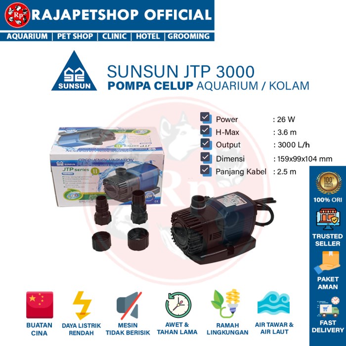 ( POMPA AIR ) SUNSUN JTP 3000 WATER PUMP KOLAM AQUARIUM CELUP