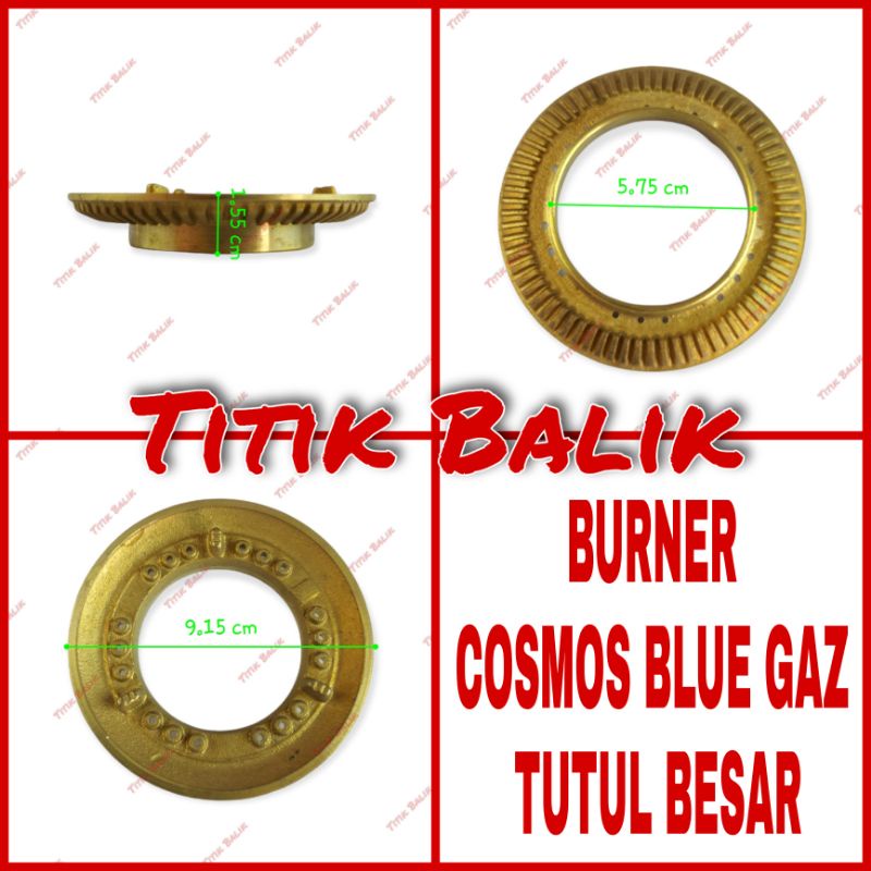Burner Kuningan Kompor Gas Cosmos A Blue Gas Multi Tutul Kanan Besar
