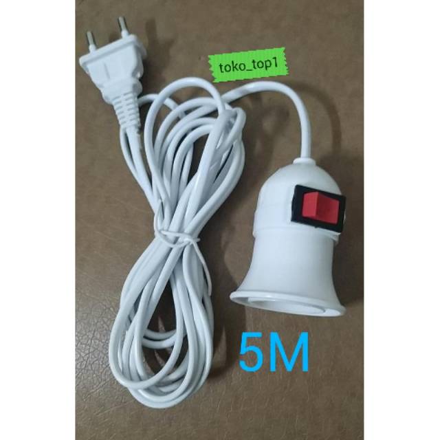 fitting lampu dan kabel 5m 5meter/ fitting rumah saklar swich/ kabel fitting