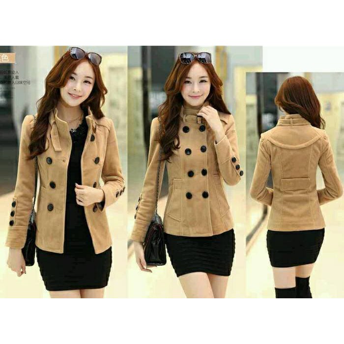 Barang Bagus Blazer Yueshi Import /Blezer Wanita Korea Style Cuc EH238  Osaka Brown