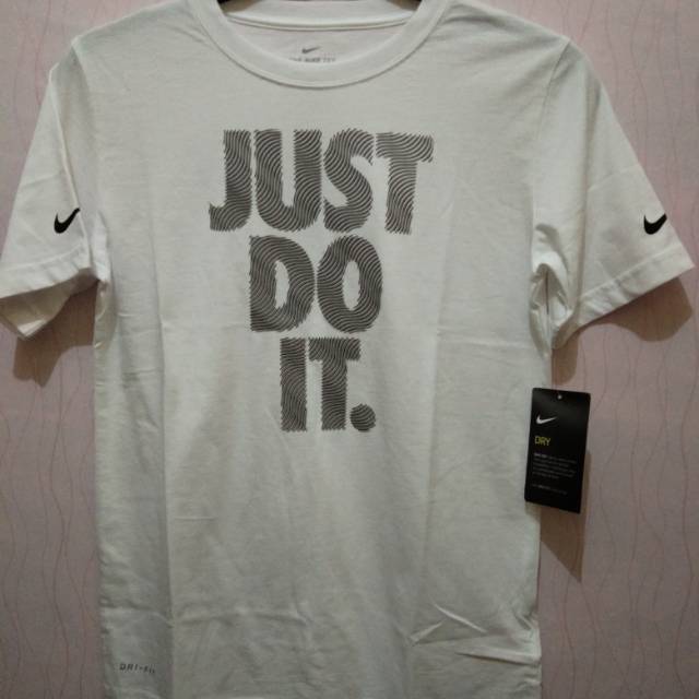 Original 100 % Kaos Anak Nike Tee Dri-Fit White Reflective