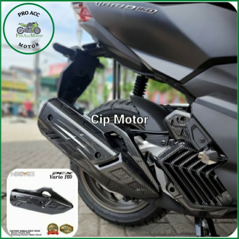 Tutup knalpot Vario 160 Pcx 160 carbon Nemo