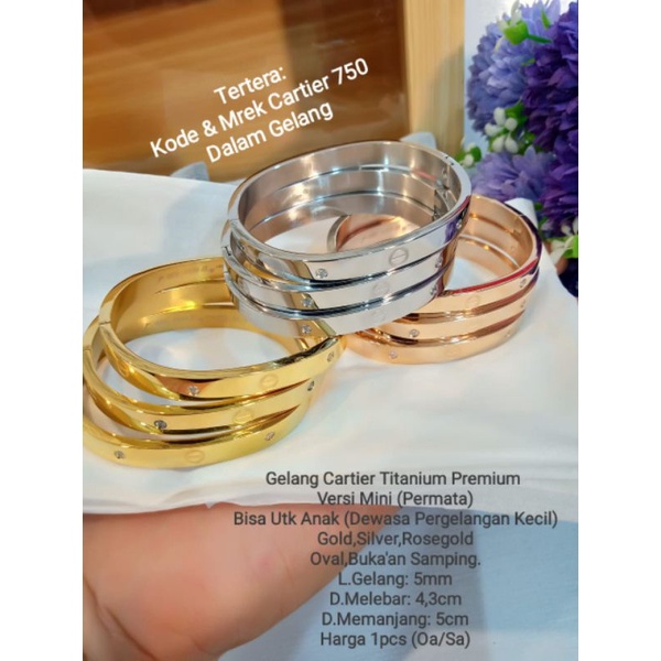 Gelang C4rtier titanium anak ( harga 1pcs)