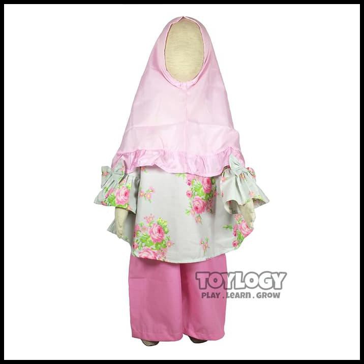 Amazing Grow Baju Dan Celana Setelan Muslimah Anak Mariyam - Pink - S