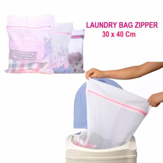 Laundry bag 30x40cm zipper laundry bag kantong plastik cucian