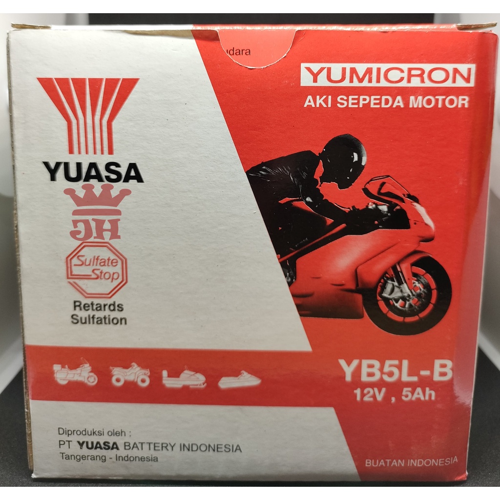 Aki YUASA YB5L-B, Aki motor Yamaha Vega,Jupiter, Mio Sporty, Honda