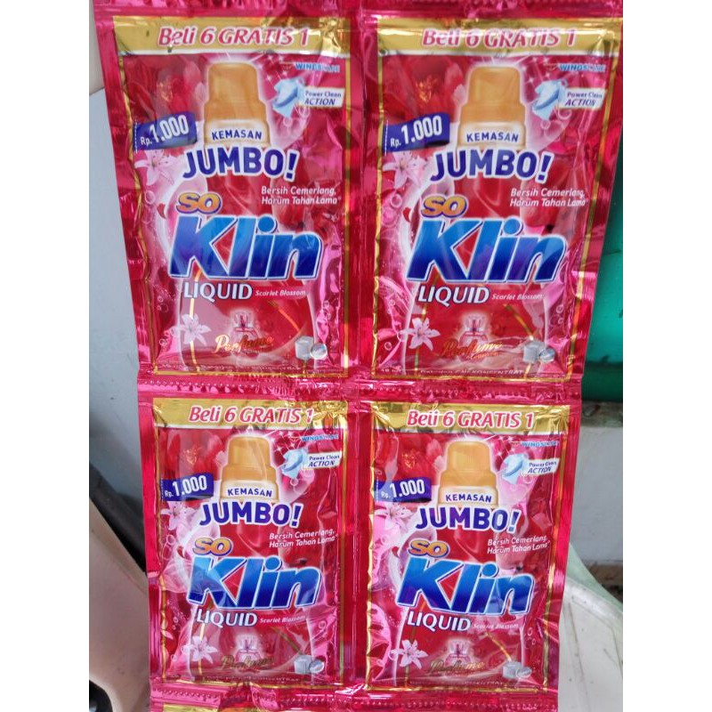 Soklin liquid deterjen jumbo 45ml/ Soklin cair / Soklin cair 6+1/ Soklin Cair termurah