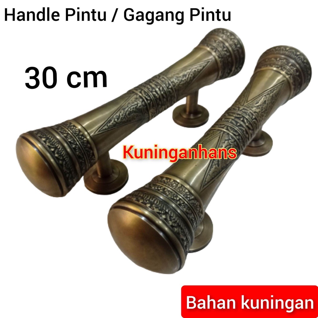gagang handle pintu antik kuningan 30 cm kuningan mewah