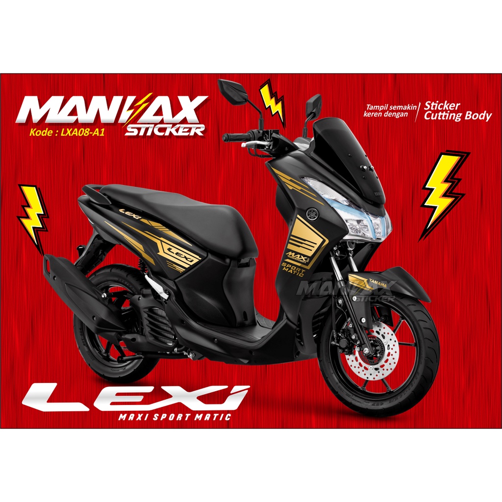 Sticker Yamaha LEXI 125 GOLD - Cutting Sticker Yamaha Lexi - Striping Motor Lexi - Sticker Motor - A