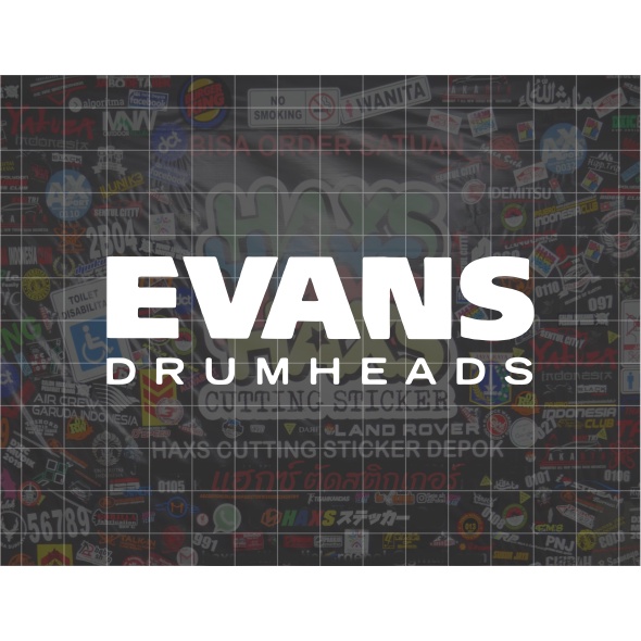 Cutting Sticker Evans Drumheads Ukuran 10 Cm