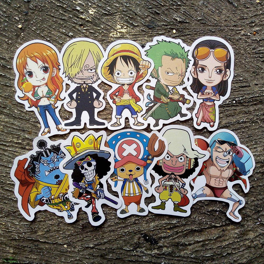 Stiker Pack One Piece Kru Luffy 2 Isi 10 Pcs Shopee Indonesia