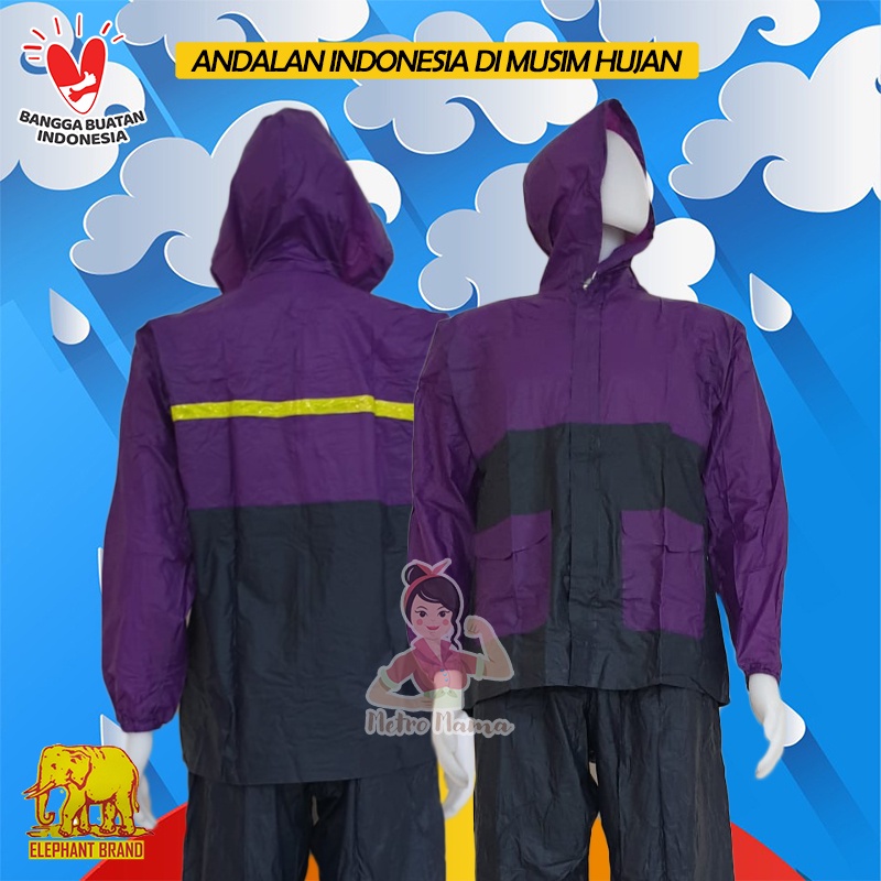 Jas Hujan Stelan Jaket Celana GAJAH ELEPHANT BRAND Kombinasi T 212R Bicolor