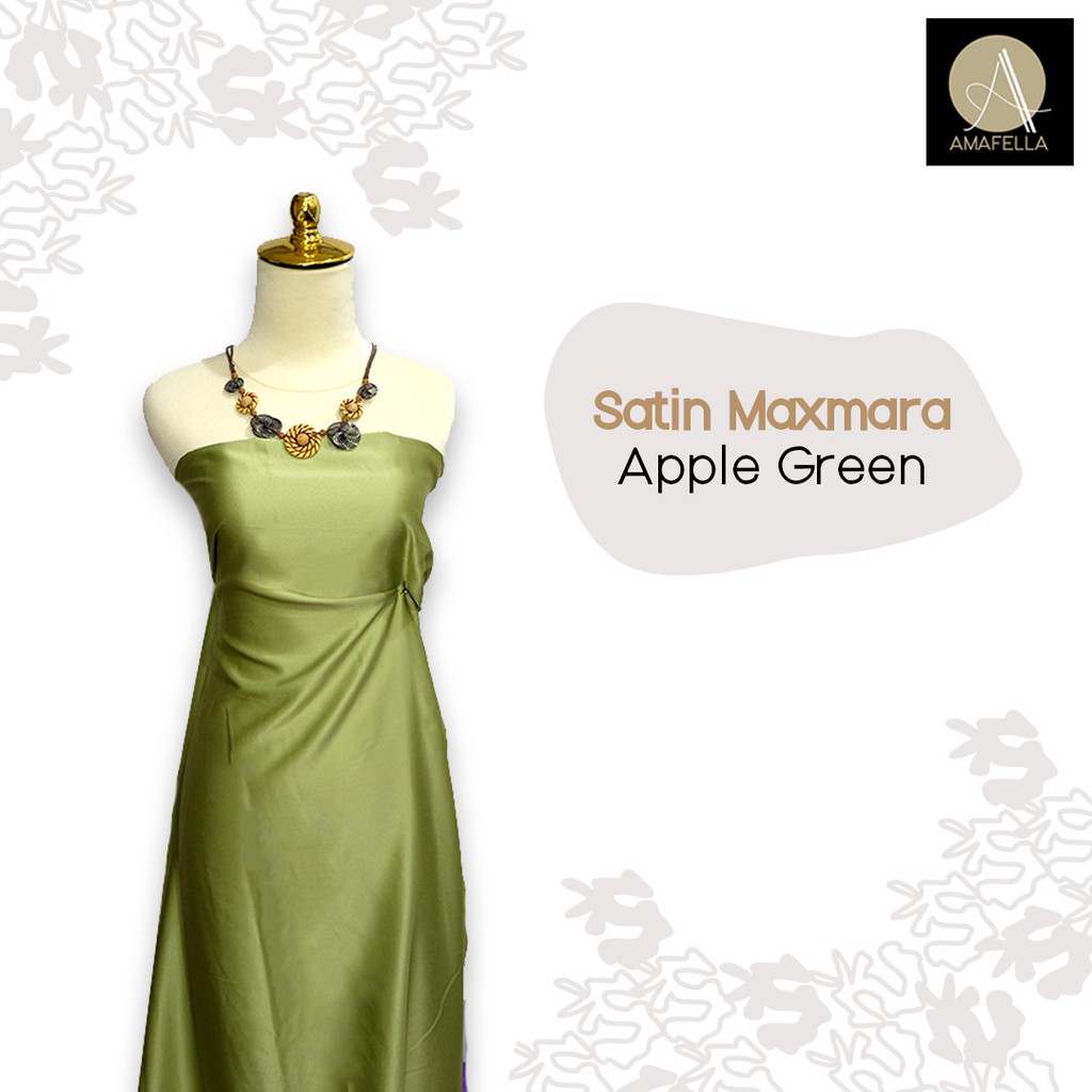 1/2 meter Kain Satin Maxmara / Velvet Premium Warna Apple Green