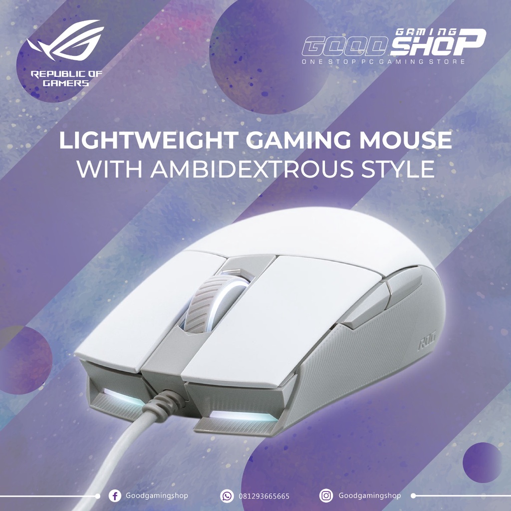 Asus ROG Strix Impact II Moonlight RGB - Gaming Mouse