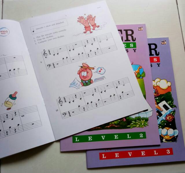 Paket buku Finger Exercise level 1-3 paket isi 3 buku piano by Lina Ng piano books