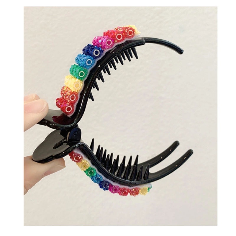 (COD) Jepit Rambut Gaya Korea rainbow korea/hair claw Jepit Rambut Besar Untuk Wanita Aksesoris