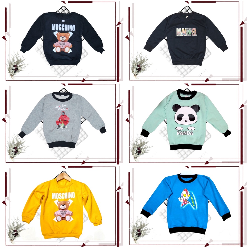 Sweater anak//sweater motif karakter//sweater lengan panjang//sweater cewe-cowo//baju anak laki laki dan perempuan