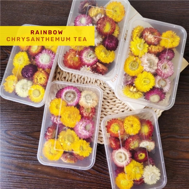 

Organic&Joy •Teh Bunga Rainbow Chrysant/Colorful Chrysant/Tibet Chrysanthmum flower tea (atasi radang,pulihkan stroke,kontrol gula darah,sehat jantung,teh bunga krisan warna warni,teh krisan tibet,teh bunga herbal,tisane)