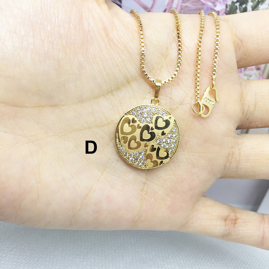 Kalung Xuping Love Kecil Batu Putih Lapis Emas Gold - BN239