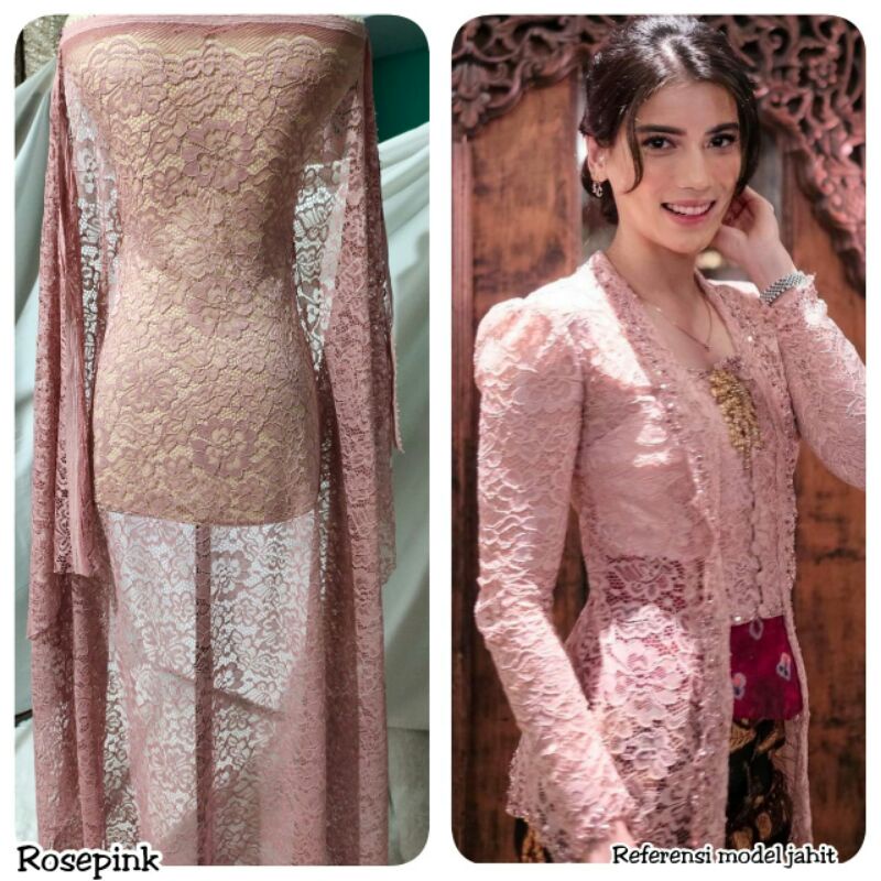 Setelan Batik Semi Sutra & Brokat Cantik , toko kebaya murah,kain kebaya murah,Bahan Kebaya wisuda