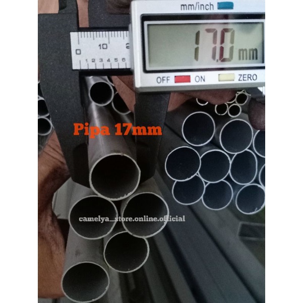 Pipa Bulat Aluminium SILVER Uk.17mm